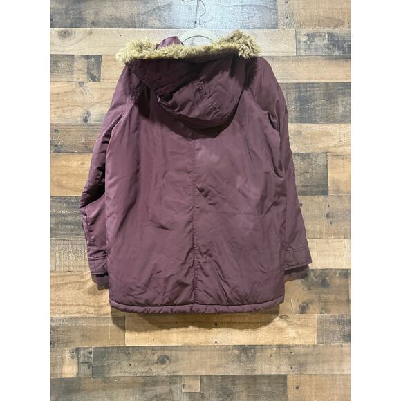 Old Navy Women’s Puffer Jacket with Fur Hood –Size Medium/Large-Purple - Picture 7 of 8